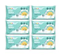 Lupilu Baby Wipes Fragrance Free 6 Pack (480 Wipes) - Sensitive Skin, 0% Plastic