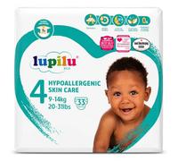 Lupilu Eco Hypoallergenic Baby Nappies Size 4 (9-14kg) 33 Pack | Soft, Breathable & Up to 12 Hours Protection