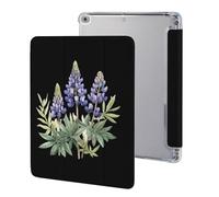 Lupine Flowers Cute Tablet Case with Pencil Holder Unisex Slim Hard Protective Cover Compatible with iPad 9th/ 8th/ 7th