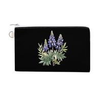Lupine Flowers Cute Zero Wallet for Women Men Lightweight Coin Pouch with Zippered