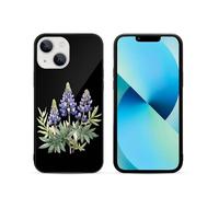 Lupine Flowers Printed Phone Case Unisex Cute Trendy Glass Cellphone Protective Cover Compatible with iPhone 13/13 Pro/13 Pro Max/13 Mini