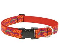 Lupine Go Go Gecko Patterned Adjustable Dog Collar for Medium/ Large Dogs 1-inch/ 12 - 20-inchGo Go Patterned