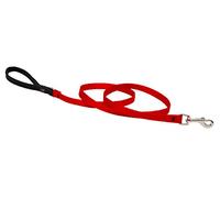 Lupine Padded Handle Dog Lead, 1/2-inch/ 4 ft, Red