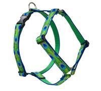 Lupine Tail Feathers Patterned Roman Harness for Large Dogs, 1-inch/ 24 - 38-inch