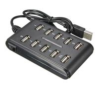 LUPO 10 Ports HUB - Slim High Speed USB 2.0 Multi Expansion - Plug and Play - Compatible with PC Windows and Mac Computers -...
