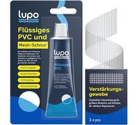 LUPO Inflatable Puncture Repair Kit With Reinforcing Mesh Cord | Universal Puncture Repair Glue For Inflatable Pools, Hot Tubs, Boats, Kayaks, Canoes, Air Beds & More | Ultimate Strength PVC Glue