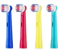 LUPO Replacement Toothbrush Heads Compatible with Oral B Braun - Fits Vitality, Pro, Smart, Genius Electric Toothbrushes - Precision Clean for Deep Cleaning & Plaque Removal - Kids 4 Pack