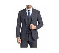 LUPURTY Men's Lupurty 3 Piece Suits for Men Business Suit Pants Set | Jacket Vest Pants Tie Set, Ideal for Business Wedding Prom Graduation and Homecoming, Notched Lapel and Adjustable Waist