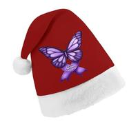 Lupus Awareness Butterfly Christmas Hats Patterned Santa Hat New Year Festive Holiday Party Supplies Child