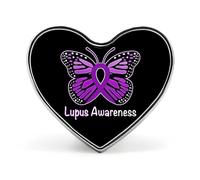 Lupus Awareness Butterfly Cute Enamel Brooch Badges Pin Heart Lapel for Hat Jacket Bag Decor 0.8 X 1 in