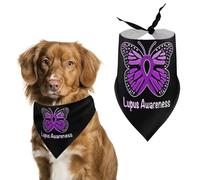 Lupus Awareness Butterfly Dog Bandanas Puppy Cat Kerchief Pet Triangle Scarf Costumes Decorations