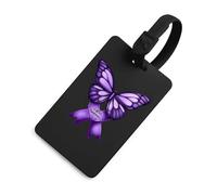 Lupus Awareness Butterfly Luggage Tag for Suitcase Cute ID Tags Travel Baggage Identifier Labels Black-Style