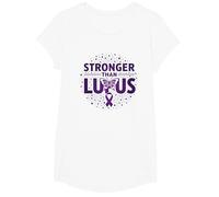 Lupus Awareness for Women: Stronger Than Lupus T-Shirt, Girls, White, Medium