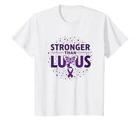 Lupus Awareness for Women: Stronger Than Lupus T-Shirt, Kids, White, 6 Years