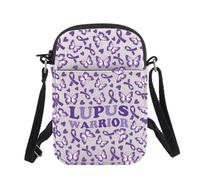 Lupus Awareness Gift Purple Butterfly Lupus Warrior Crossbody Bag Chronic Illness Gift Health Awareness Sling Bag (LUPUS WARRIOR B UK)