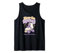 Lupus Awareness Keep On Rolling Purple Ribbon Roller Skate Tank Top