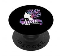 Lupus Awareness Tee Lupus Purple Butterflies PopSockets Adhesive PopGrip