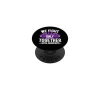 Lupus Awareness We Fight Only Together Purple Ribbon Boxing PopSockets Adhesive PopGrip