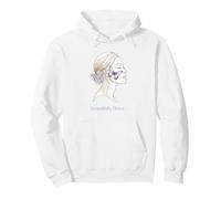 Lupus Beautifully Brave Purple Butterfly Line Art Woman Pullover Hoodie