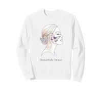 Lupus Beautifully Brave Purple Butterfly Line Art Woman Sweatshirt