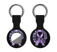Lupus Fight Cancer Ribbon Silicone Case Compatible with AirTag Holder Cover with Keychain Ring