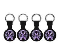 Lupus Fight Cancer Ribbon Silicone Case Compatible with AirTag Holder Cover with Keychain Ring