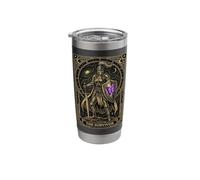 Lupus Tarot Warrior Skeleton Purple Butterfly Awareness Stainless Steel Insulated Tumbler