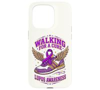 Lupus Walking for A Cure Purple Ribbon Shoe Awareness Walk Case for iPhone 15 Pro