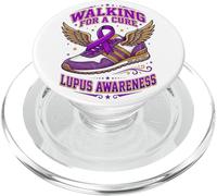 Lupus Walking for A Cure Purple Ribbon Shoe Awareness Walk PopSockets PopGrip for MagSafe