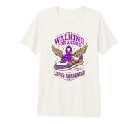 Lupus Walking for A Cure Purple Ribbon Shoe Awareness Walk Premium T-Shirt