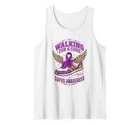 Lupus Walking for A Cure Purple Ribbon Shoe Awareness Walk Tank Top