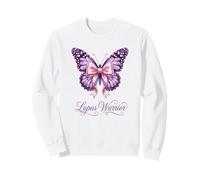 Lupus Warrior Purple Butterfly Pink Bow Ribbon Awareness Sweatshirt