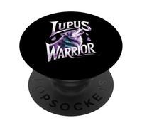 Lupus Warrior Purple Wolf Butterfly Awareness PopSockets Adhesive PopGrip