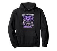 Lupus Warrior Unbreakable Purple Butterfly Wolf Pack Bootleg Pullover Hoodie