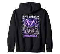 Lupus Warrior Unbreakable Purple Butterfly Wolf Pack Bootleg Zip Hoodie