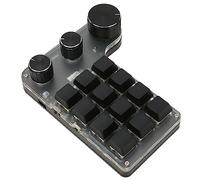 Luqeeg 12 Key 3 Knob Mechanical Keyboard, Red Switch, Ergonomic Design with Volume Control, Customizable Controls for, Vista, OS X (Wireless BT(Inbuilt Battery Included))