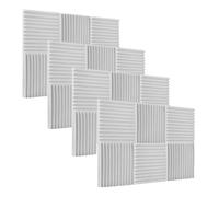 Luqeeg 12pcs Acoustic Foam Panels, Studio Sound Absorption Panels with 11 Slots, Ideal for Small Medium Rooms, Home Studios (24pcs)