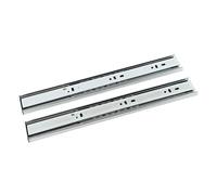 Luqeeg 14in Side Mount Drawer Slides, Side Mount Drawer Rails Hanging Rails 3 Section Damping with Double Spring Buffer System, Cold Rolled Steel