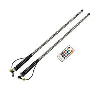 Luqeeg 2 Pcs LED Whip Lights, 20 Colors Off Roaded Flagpole Warning Light with Remote Control & Sound Control 360° Lighting Spiral RGB Chasing Lighted Whips for ATV UTV Dune Buggy