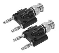 Luqeeg 2Pcs 2 Way Banana Plug BNC Male to 2 Row Speaker Cable Terminal Connectors J.20021 4mm Adapter, for Electronic Industrial Equipment