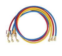 Luqeeg 3 PCS Ac Refrigerant Charging Hose 60 Inches Long Air Conditioning Manifold Hose Pressure of 500 Psi Bursting with Compatible with Various Refrigerants for Cars Rvs Yachts