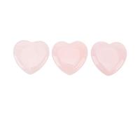 Luqeeg 3PCS Heart Shaped Crystal Stones, Rose Quartz Thumb Worry Stone with Comfortable Touch, Without Burrs, Versatile Use for Home Decoration, Festival Present, Xmas Gift