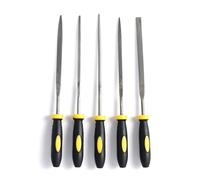 Luqeeg 5 Pcs Guitar Fret Nut Files, Multi Shape Variety Metal Guitar Repair Tools with Ergonomic Comfortable Anti Slip Rubber Grip for Ukulele Banjo Shaping, Smooth Cutting