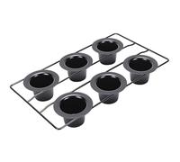 Luqeeg 6 Cup Popover Pan, Nonstick Carbon Steel Muffin Cupcake Pan, Round Cheesecake Tin Bakeware with Dishwasher Safe, Ideal for Oven Baking, Pudding Cakes, Frittatas & Quiches