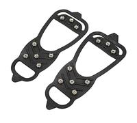Luqeeg 8 Teeth Non Slip Ice Traction Cleats, Lightweight Foldable Crampons with Steel Nails for Walking Jogging Hiking on Snow and Ice (M)