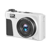 Luqeeg 88MP 8K Camera, 18X Zoom Autofocus, 3 Inch 180 Flip Screen, Dual Battery Wifi Mirrorless Camera with Lens Cap, 32GB Memory Card for Photography, Vlog, Recording Landscapes (White)