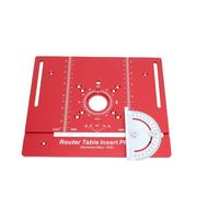Luqeeg Aluminum Alloy Router Table Insert Plate, Multifunctional Trimming Engraving Table, Woodworking Bench Flip Board with Miter Guide for Trimming Red MM Inch Scales