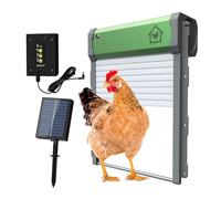 Luqeeg Automatic Chicken Coop Door, Solar Powered Chicken Door with Timer Light Sensor Remote Control, Aluminum Alloy Anti Pinch Design, Ideal for Poultry