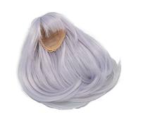 Luqeeg Ball Jointed Doll Wig, Three Piece Inner Net Doll Hair Wig, 1/6 Long Straight High Temperature Proof Silk Hair Replacement with Bangs for 15-517cm (Haze Blue)
