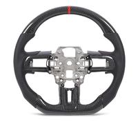 Luqeeg Carbon Fiber Steering Wheel, Perforated Leather Button Trims Steering Wheel, Structural Rigidity Weight Reduction with Sunlight Proof Finish, Ideal for Ecoboost GT